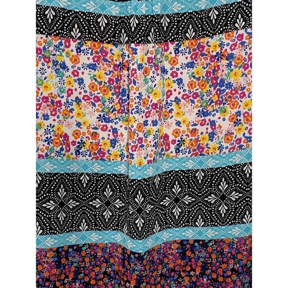 DR2 Women's Multicolor Floral Short Sleeve V Neck Casual Tunic Blouse Top Small - Picture 6 of 12